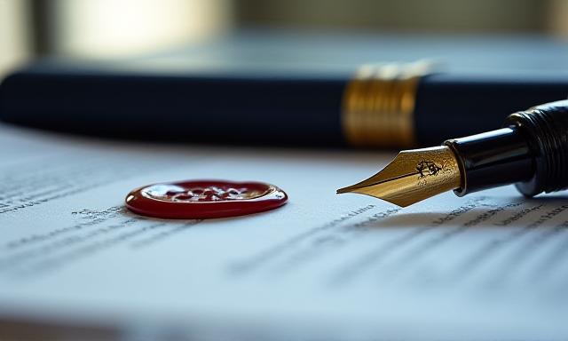 Close up of secure digital encryption or professional legal stamps